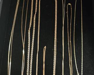 14k Gold necklaces various lengths and links 