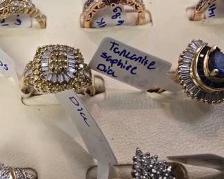 tanzanite sapphires diamonds and yellow diamonds 