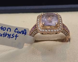 Le Vian cotton Candy amethyst and diamonds 14k gold ring 