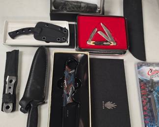 large pocket knife collection. Kershaw, Gerber, Boker, Schrade, Cold Steel, etc etc most are new old stock 