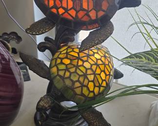 awesome double turtle stained glass lamp 