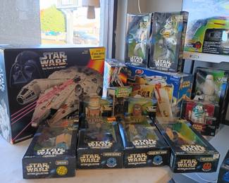 Large collection of vintage starwars still in original box