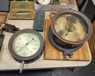 vintage guages and drafting supplies 