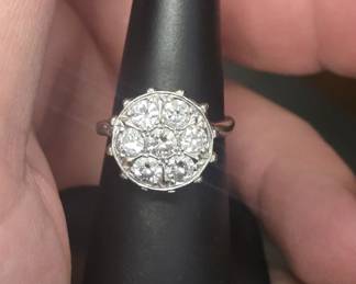Large 14k gold and diamond ring 