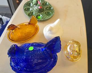 glass chickens!