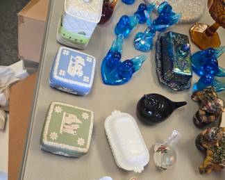 large collection of Carnivale glass, Fenton, Mccoy, Shawnee, and some Roseville pottery. 