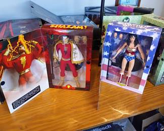 Large collection of vitage toys and Action figures wonder women shazam 