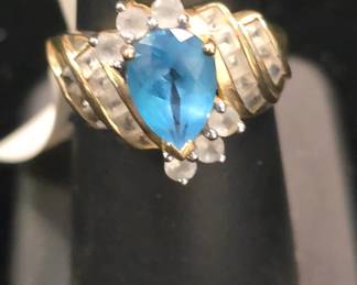 14k gold ring lab created stone 