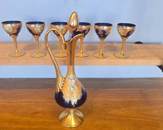 vintage Murano decanter set