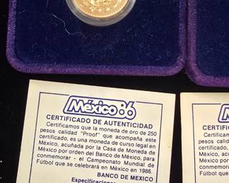 Mexican gold Coins 250 pesos 