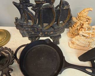 large cast iron nautical door stop 