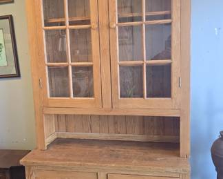 Large 2 piece pine cupboard 