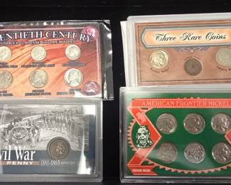 diffrent coin sets some silver 