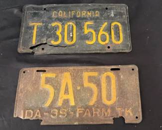 Vintage California and Truck License Plate