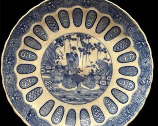 20th Century Chinese Blue White Charger