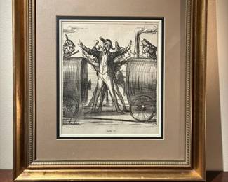 Halte by Honore Daumier Framed Illustration