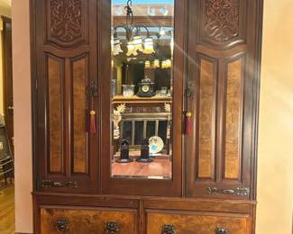 Antique Art Nouveau Mirrored Wardrobe Modified