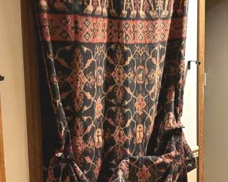 Ikat Woven Wall HangingCurtain With Fringe