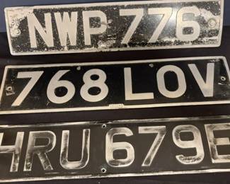 Vintage British License Plates