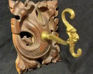 Old Man Brass Clothing Hook