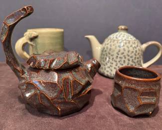 Chinese Clay Teapot Lizard Handled Cup More