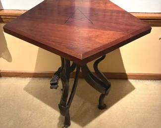 Brian Russell Forged Steel Dragon Table With Purpleheart Ebony
