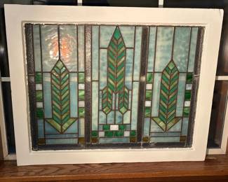 Arts And Crafts Stained Glass Panel
