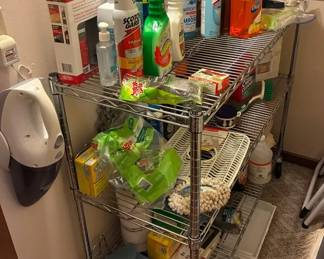 Cleaning Supplies And Wire Rack