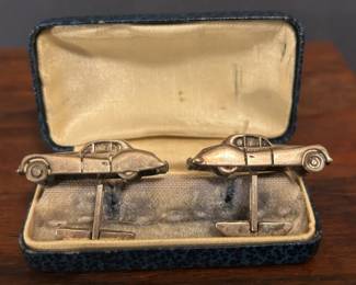 Fenwick Sailors Sterling Jaguar XK120 Automobile Cufflinks
