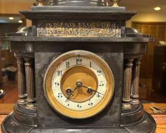 Antique Victorian Slate Mantle Clock