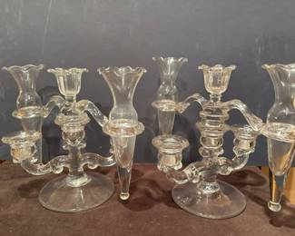 Vtg Cambridge Glass Candle Holders