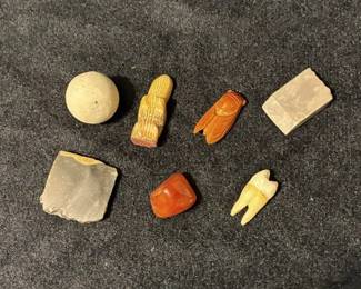 Signed Russell Shack Stone Fetish And Clay Marble