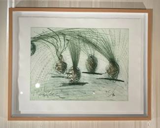 Chihuly Shadowed Green Ikebana Lithograph With COA