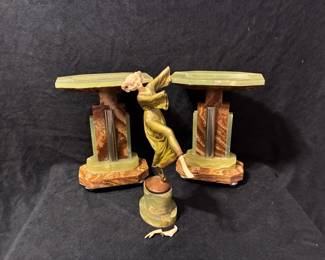 Cryselephantine Brass And Onyx Sculpture
