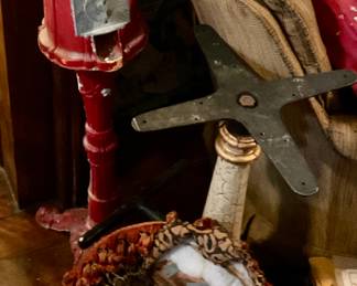 gum machine, metal stool