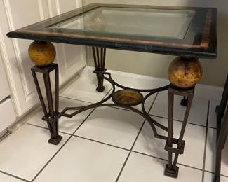 #44	Metal Square Coffee Table - metal base with beveled glass insert. 27" square x 21"	 $ 25.00 																												