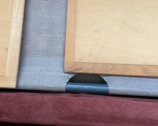 #49	Mid Century Structured Maroon Solid Back Sleeper Sofa w/2 ottomans. 90"long	 $ 20.00 																												