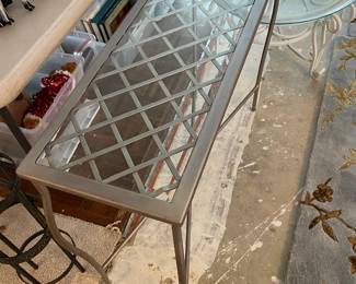 #51	Bronze/Silver Metal Sofa table - 36x12x29.5	 $ 25.00 																												