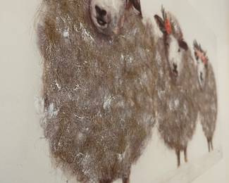 #32	Textured art on canvas - 3 lambs 26x14	 $ 20.00 																												