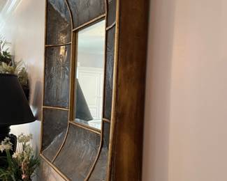 #67	Concave Palm Tree Imprinted Beveled hanging Mirror - 27 x 31	 $ 40.00 																												