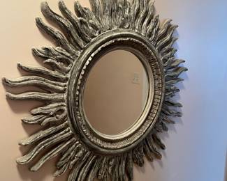 #20	Plastic Round Distressed Grey Sunburst Mirror - 34" diagonal	 $ 20.00 																												