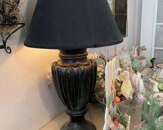 #68	Black Ceramic Lamp 34" tall 	 $ 20.00 																												