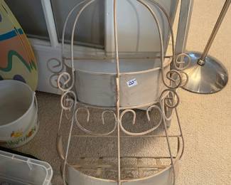 #71	Cream and rust 2 shelf wall hanging planter - 17x8x27	 $ 25.00 																												