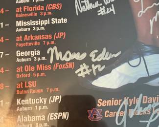 #102	Auburn University Tiger Basketball 2003-2004 Signed Season 16 Signatures	 $ 75.00 																												