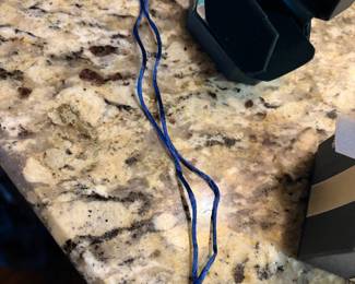 #104	Ware Jewelers Auburn Blue Ribbon w/Orange Crystal Rhinestones Pendant Choker Necklace	 $ 40.00 																												