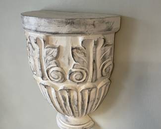 #46	Pair of White distressed wall sconces, 10.5x4x13	 $ 30.00 																												