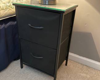 #35	Set of 2 - Black Canvas 2 drawers Nightstand. 15x12x23.5	 $ 25.00 																												