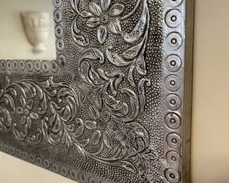 #47	Stamped Silver Design Rectangle mirror - 28x22	 $ 25.00 																												