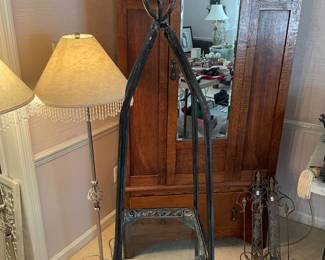 #52	4 Tiered Metal Glass Shelf Display Unit 11x11x62	 $ 40.00 																												