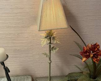 #41	Set of 2 metal buffet lamps w/leaf design 37" tall	 $ 40.00 																												